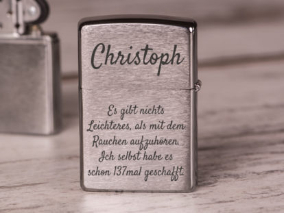 Zippo Feuerzeug mit Gravur Text