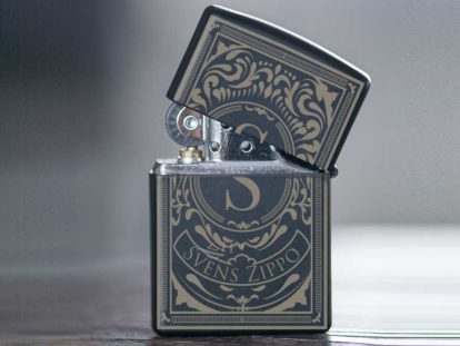 Zippo Feuerzeug mit Gravur schwarz