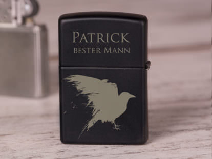 Zippo Feuerzeug mit Gravur schwarz Name